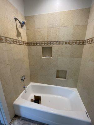 Tile shower walls