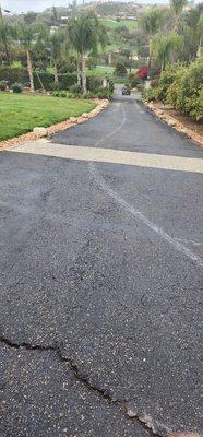 Oil stain down length of driveway