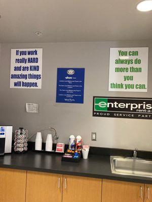 Nice motivation and beverage station