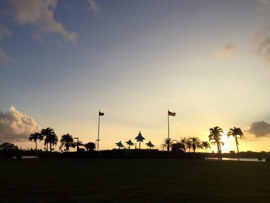 The Missing Man Formation is just outside of the Officers Club