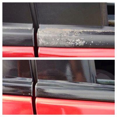 Exterior rubber windowsill restoration