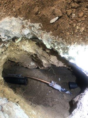 Pipe section that was leaking, removed.