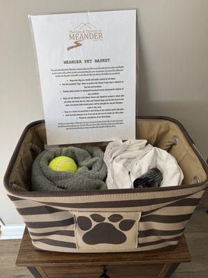 A dog friendly basket in our cottage.