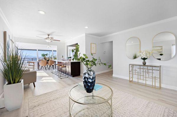 This San Leandro stunning 4-bedroom, 2-bathroom with an expansive redwood deck provides a scenic backdrop for morning coffee.