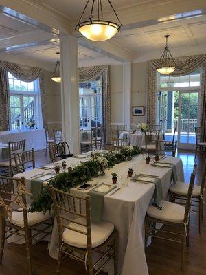 Dining Room set up for event