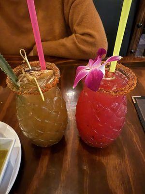 Pineapple marg and dragonfruit marg