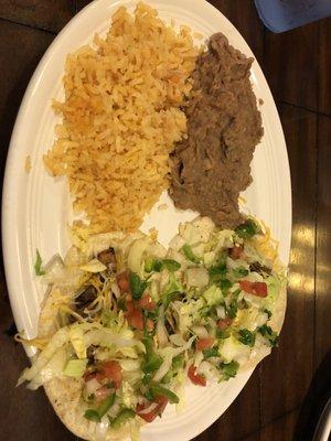 Carne Asada taco plate