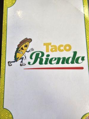 The menu cover of Taco Riendo.