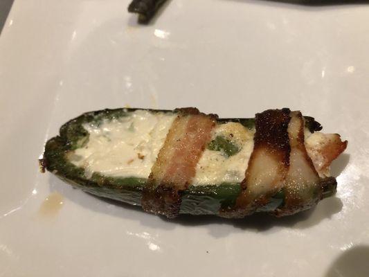 "Bacon wrapped" jalapeño popper.