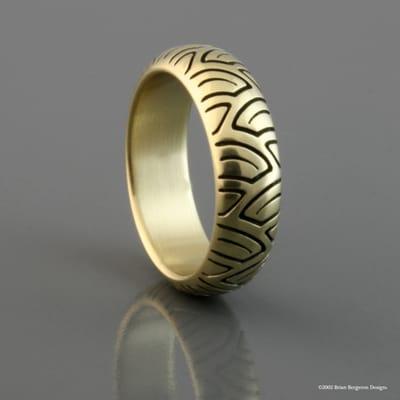 Brian Bergeron Designs motorcycle Tire Ring® style 01 shown in 18k gold.