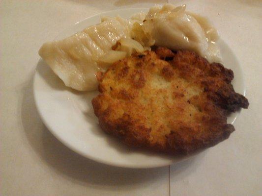 They also brought out a potato pancake and a few more pierogi.