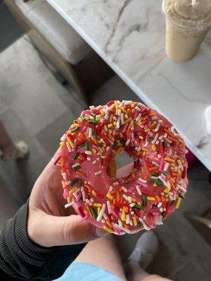 strawberry frosted donut