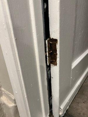 Broken hinge off door