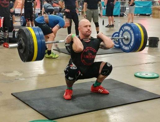 JWT client matching his personal record 365 lb Clean at 2016 Reindeer Games in Del Mar, CA