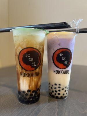 Brown Sugar and Taro with Boba.