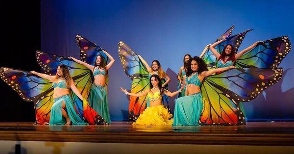 The beautiful advanced belly dance troupe performing their epic butterfly piece at a Belly Dance event!