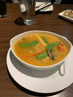 Tom Yum soup had delicious baby shrimp