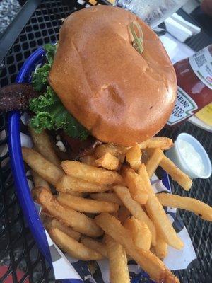 Bacon Blue Burger! I love blue cheese-this was a huge blue cheese lovers success!