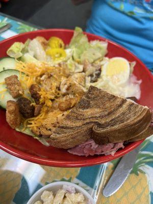 Wife's salad with part if my Reuben