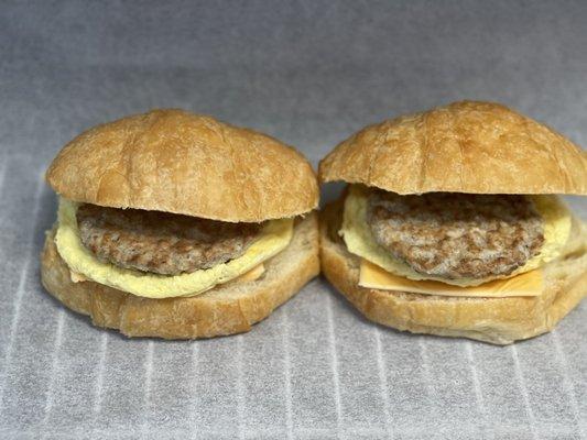 Sausage, egg and cheese croissants !