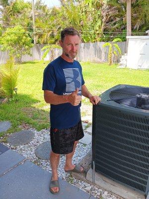 Another happy customer enjoying his new AC system!