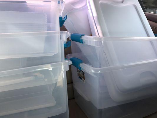 64 quart clear storage boxes for only $6.48.. Your Christmas Fun is NOT over... now you have the 'fun' of boxing it up !!