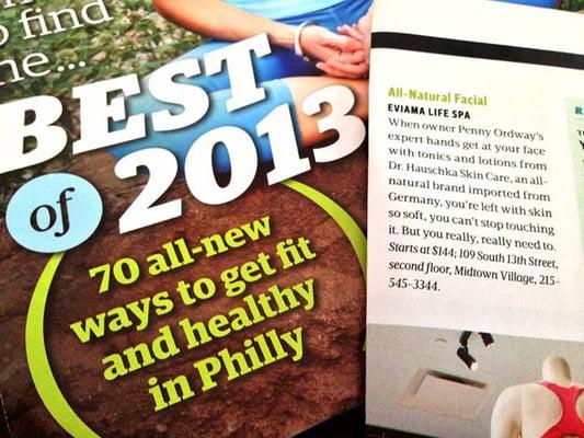 Eviama Life is Best of Philly, Be Well winner for all natural facial.