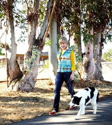 Owner Camilla Gray-Nelson with her dog, Zoe.