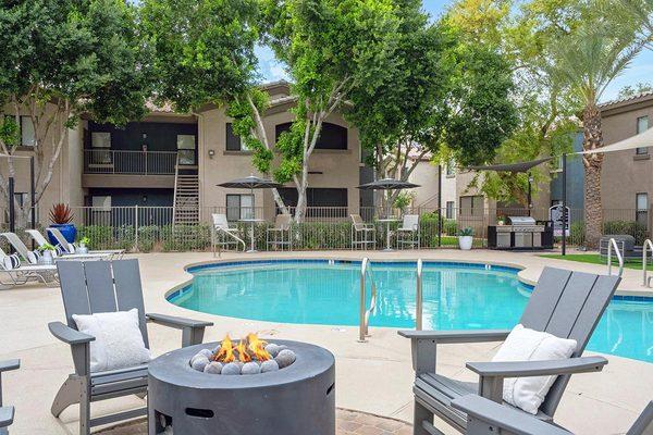 Resort-Style Pool Deck w. Firepit