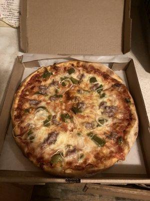 Sausage, Peppers and Onion Pizza