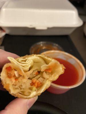 Inside egg roll