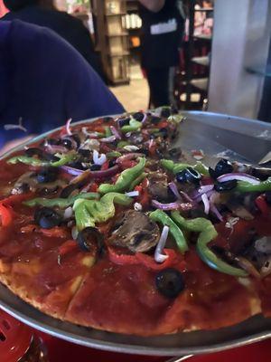 Vegetarian vegan pizza