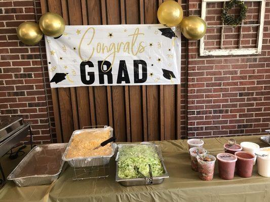 Graduation!! Taco bar Great food!!