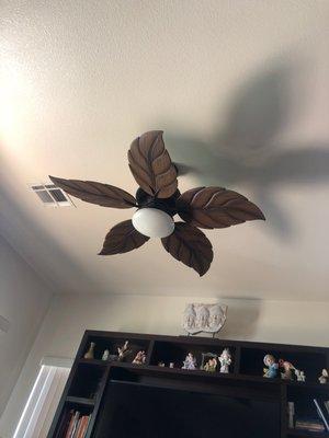 Ceiling fan installed