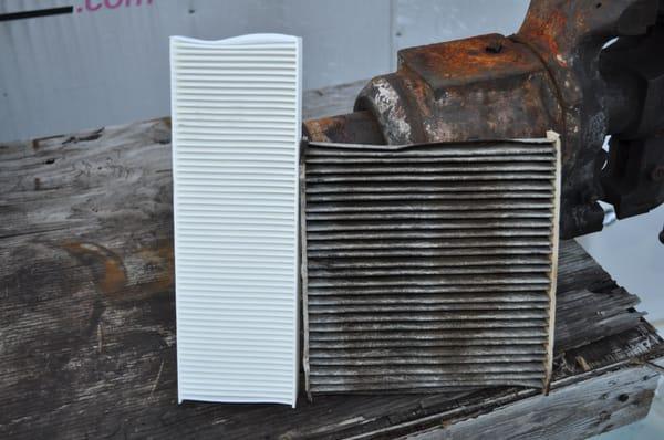 The difference between a clean and a dirty cabin filter.  This is what you are breathing