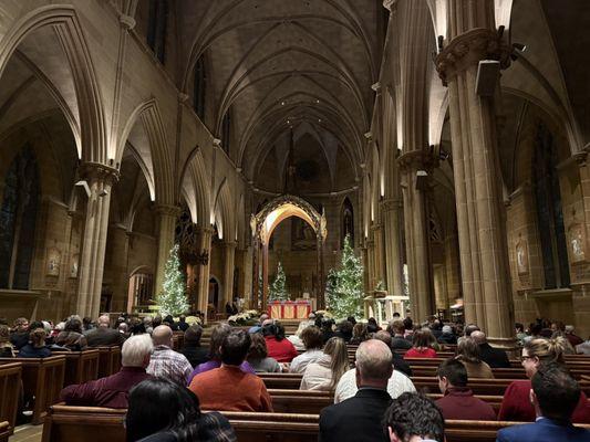 Christmas Midnight Mass, Choir & Music starts at 11pm, December 24th. All are welcome, regardless of Faith (or lack thereof).