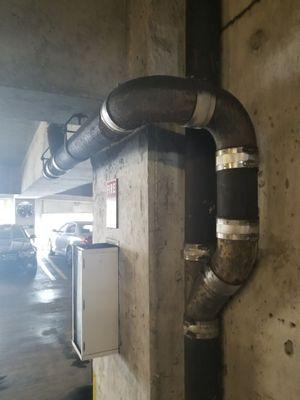 4 inch cast iron drain line we replaced in a 42 story high rise parking garage another job done well