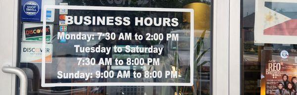 Posted Business Hours taken at 6:55 PM on a Thursday and store is closed.