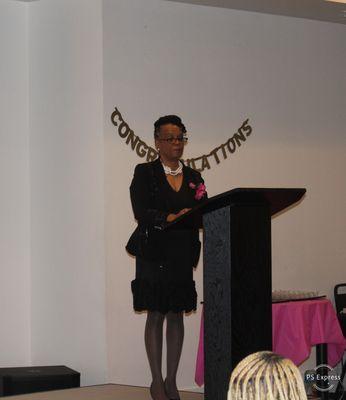 Felecia Bowles speaking at a Women, Wellness & Wealth Conference. March 2019