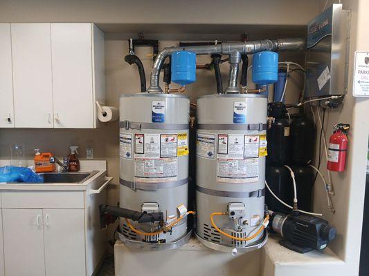 Dual gas water heater install