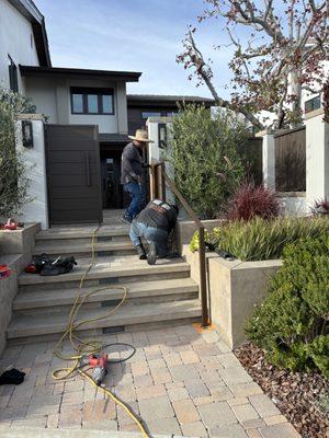 Installing new railing in Newport Beach 
OC Local Garage Doors And Gates