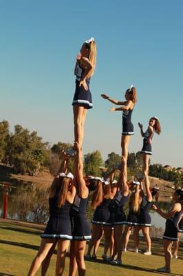 Leland High School cheerleaders at the Almaden Valley Art and Wine Festival