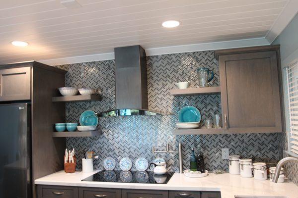 Herringbone Tile Backsplash