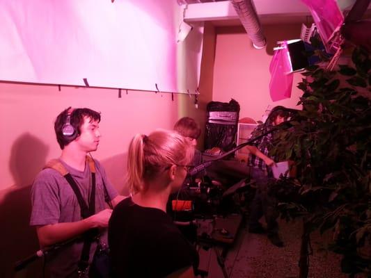 Shooting super 16mm film on set of Lil Prince inspired short. Simulating alien planet on sound stage at SFI. (pic by Johnnie D!)