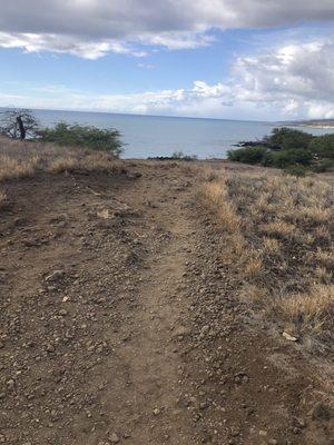 Rocky trail to beach - 1/4 mile