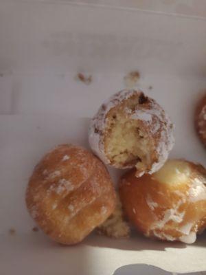 The Donut Holes were set stale and hard that they crumbled when you tried to break them apart! Awful