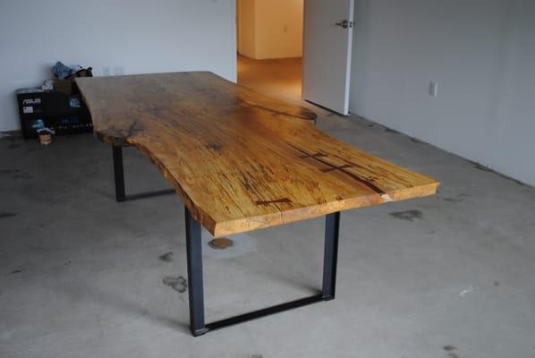 Silver Maple live edge conference table.