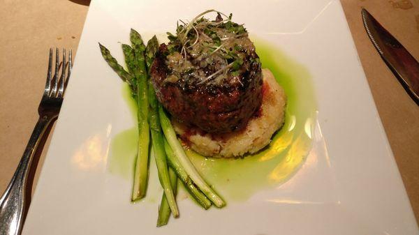 8 oz. Filet Mignon with potatoes and asparagus.  AMAZING!