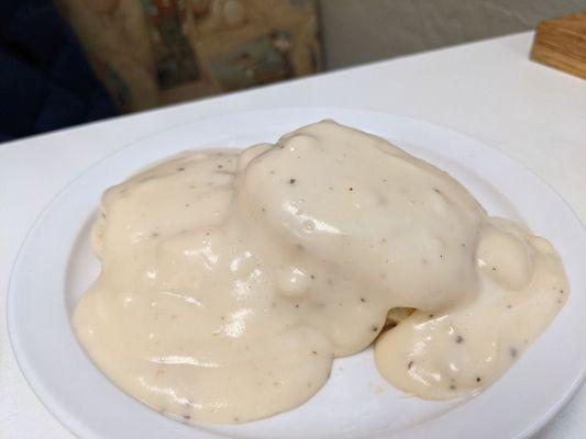 Biscuits and gravy. Very moist!