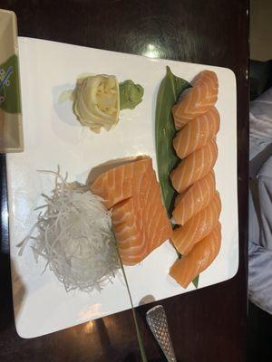 $4 up charge for the sushi sashimi all salmon